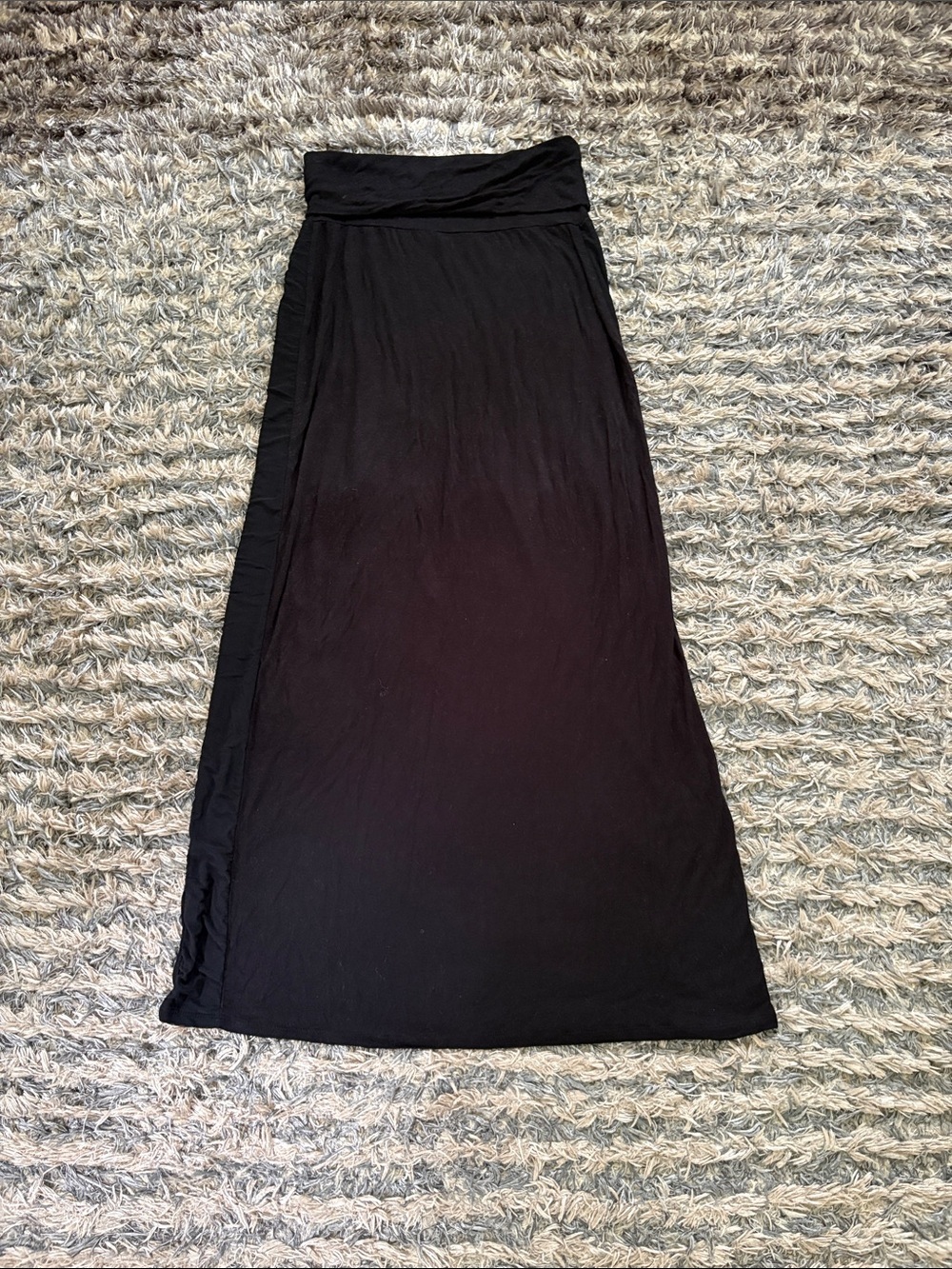 Seven7 Black Maxi Skirt with Fold Over Waist Size S
